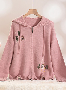 [禾哲]HZ0H0319甜美减龄100~羊毛开衫毛衣女1.3冬