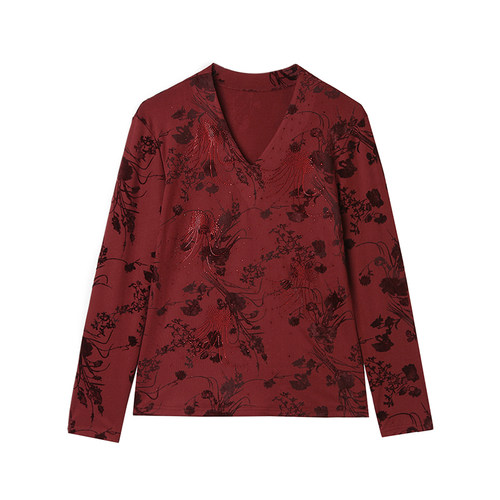 深圳南油NY0C0001贴钻设计上衣套头长袖T恤女12.17春