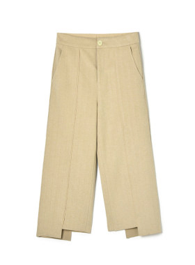 YW0P0002高腰九分裤设计感阔腿裤子休闲裤女2.25春