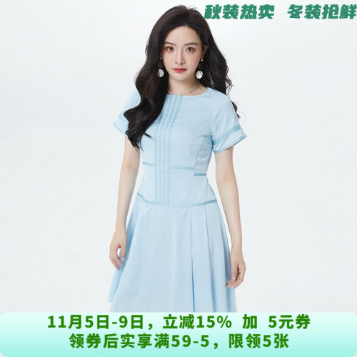 深圳南油NY0A0325知性气质美中裙连衣裙女6.9夏