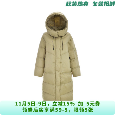 HL1R0010加长款轻盈感宽松保暖连帽鹅绒服女11.12冬