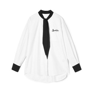 深圳南油CV0D0031拼色领带上衣宽松衬衫 女3.24春
