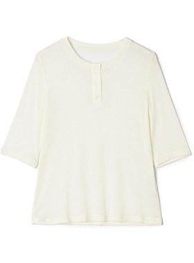 LH0C0004高弹修身纯色上衣舒适可开扣T恤女1.8春