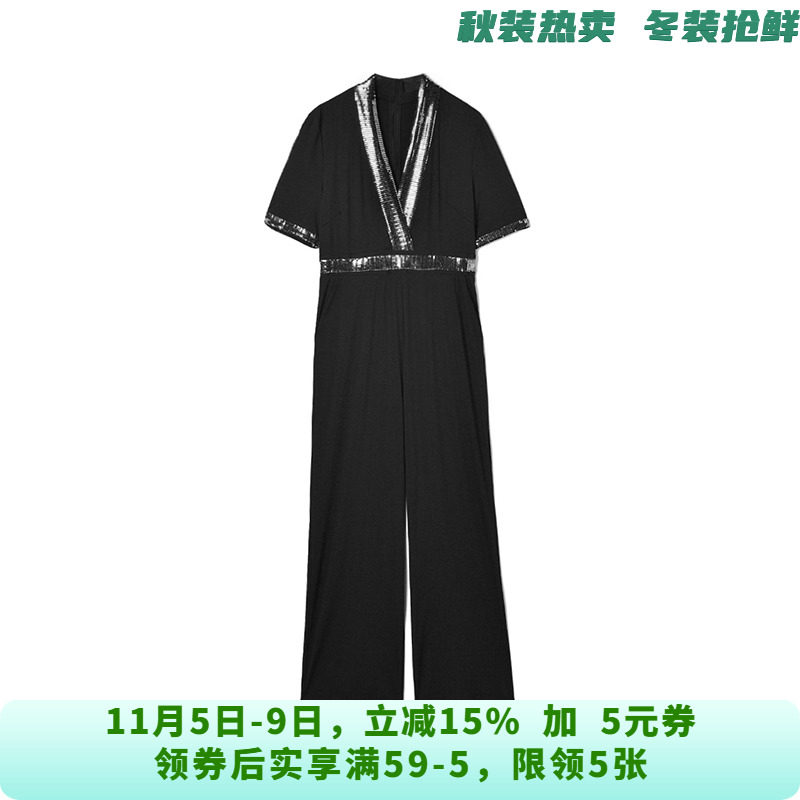 YG0T0001利落通勤微弹连体长裤子休闲裤女7.9夏