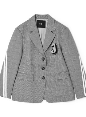 「LI」高端LI0K0012宽松格纹上衣职业感西装外套女1.25秋