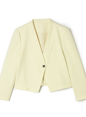 LH0K0003简洁干练长袖上衣一粒扣纯色外套女1.16春