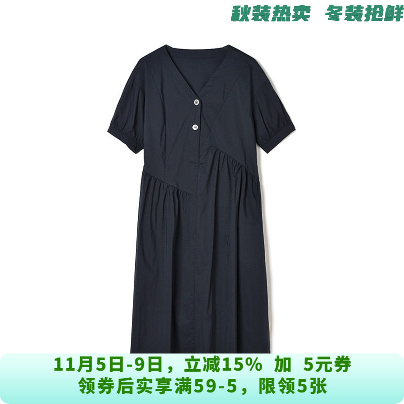 HC0A0015端庄气质中裙可开扣裙子连衣裙女6.13夏
