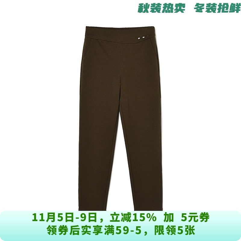 LD0P0059松紧腰长裤微弹铅笔裤子休闲裤女10.16冬