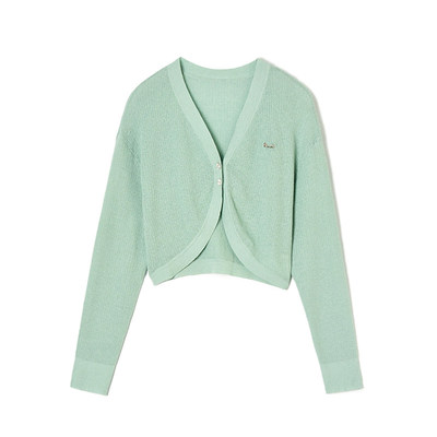 QG0E0007温柔风开衫上衣微弹短款针织衫女1.23春