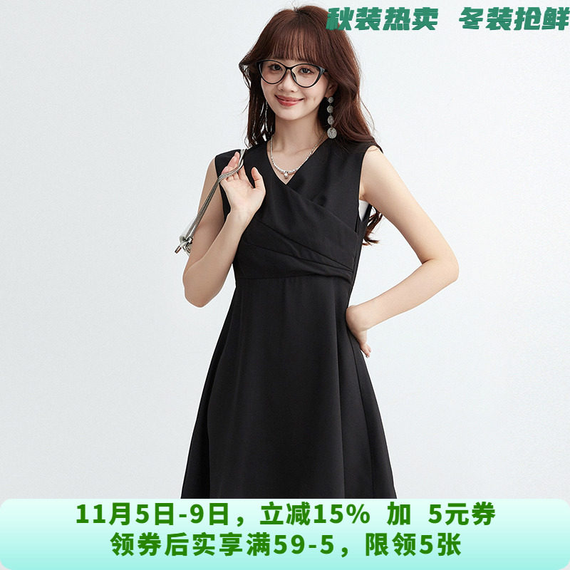 YC0A0012收腰显瘦短裙纯色无袖裙子连衣裙女6.17夏
