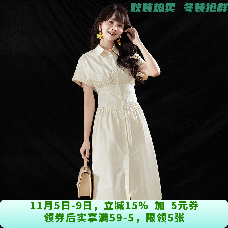 深圳南油KE0A0028棉质蝙蝠袖中长裙连衣裙女5.18夏
