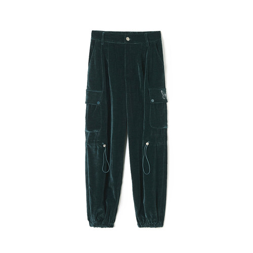 高腰通勤风长裤束脚裤