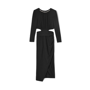 深圳南油NY0A0079露腰设计中长裙连衣裙女12.17春