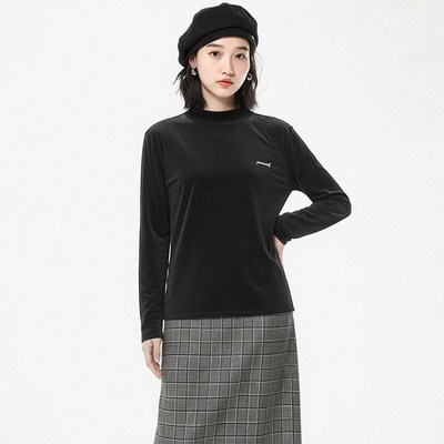 UX0E0015简约风字母刺绣长袖上衣毛针织衫女4.2春