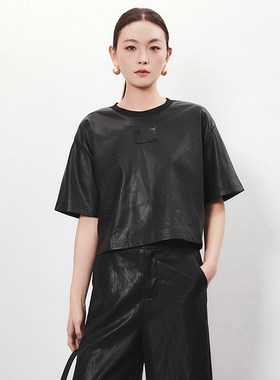 深圳南油CV0M0005小个子套头短款皮衣外套女1.12春