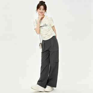 9魅GZ0U0002扎染休闲上衣+直筒裤子两件套装女5.15夏