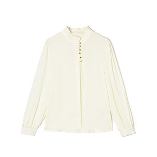 AL0D0041简洁干练长袖 女3.16春 上衣单排扣舒适衬衫