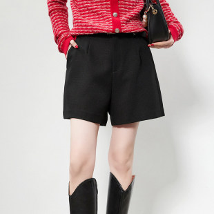 「秋」高端QR0P0002素雅通勤五分裤 女2.24春 高腰休闲裤