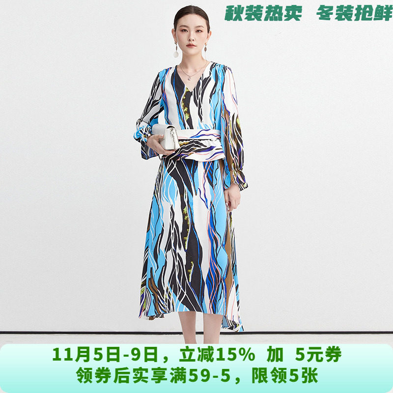深圳南油NY0A0093时髦摩登感中长裙连衣裙女8.26秋