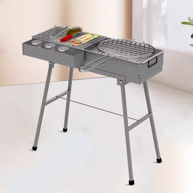 加厚烧烤架26宽户外烧烤炉商用摆摊碳烤炉加宽烤鱼炉烤串炉折叠炉