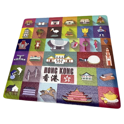 新款香港格子元素文创冰箱贴磁贴陶瓷微浮雕纪念伴手礼带软磁创意