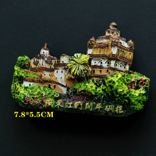 版权中国油画树脂创意冰箱贴广东开平碉楼梵净山云南重庆武隆包邮