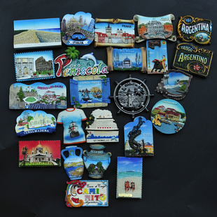 西班牙意大利捷克阿根廷希腊俄罗斯阿布哈兹树脂创意冰箱贴G011