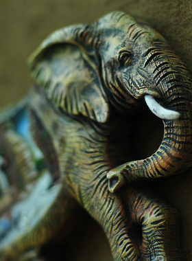 怀旧复古纯手工土耳其风景精致浮雕挂件新年装饰品大象孤品包邮