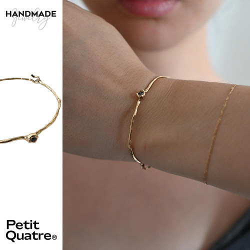 PQ手工制18K金镶嵌胡椒钻手镯