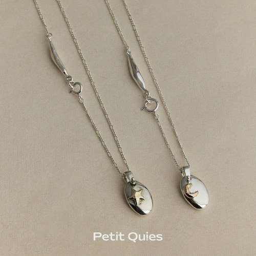 Petit Quies纯手工定制9K金星月系列项链轻奢复古甜酷风
