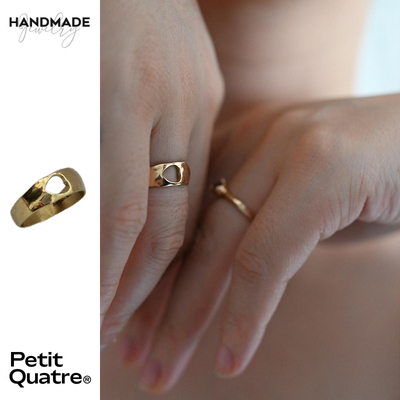 纯手工制作18K金镂空爱心戒指