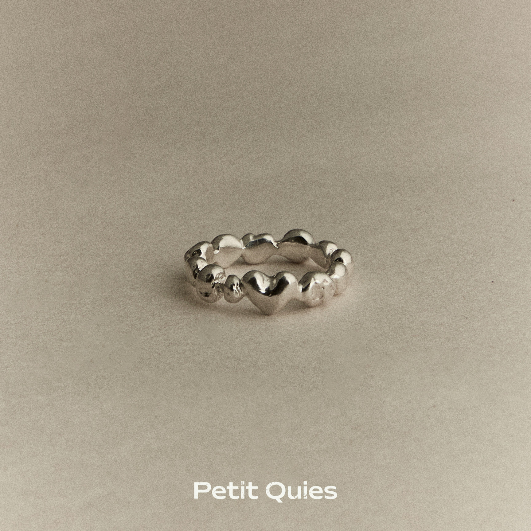 PetitQuies银925爱心豆豆戒指