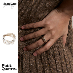 PQ戒指女小众设计S925纯银缠绕蝴蝶结手工穿搭戒指配饰男女同款