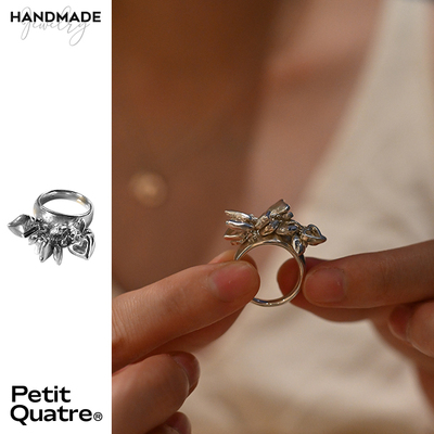 PetitQuatre 手工925纯银 时尚小众设计 爱心满满戒指