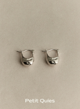 PetitQuies小水滴925银小号耳圈