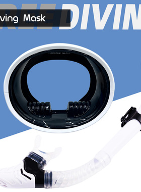 成人大视野浮潜水镜全干式呼吸管捕鱼游泳装备防水硅胶面罩渔民镜