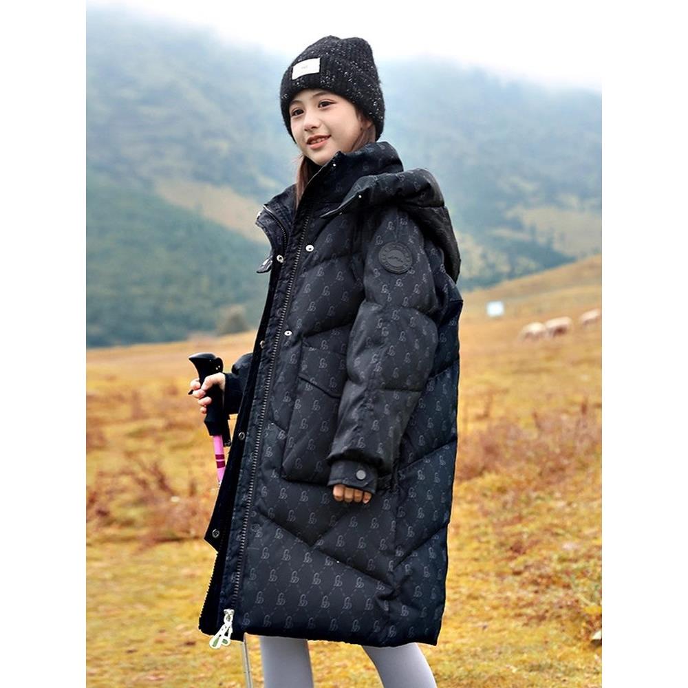 加厚女童羽绒服中长款过膝洋气2025新款儿童装中大童冬季女孩外套