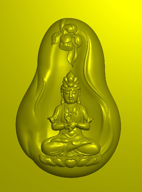 随型莲花观音菩萨牌带线精雕图电脑雕刻图JDP浮雕图BMP灰度图玉雕