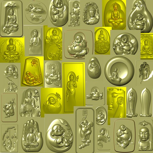 佛牌佛像带线36张打包精雕图玉雕图JDP浮雕图木雕图BMP电脑雕刻图