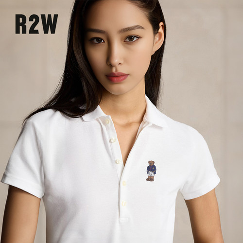 RTW棉弹力修身小熊Polo衫