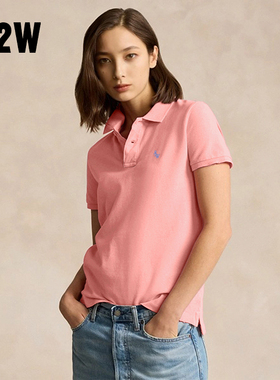 R2W美式基础Polo衫女蓝色夏休闲百搭宽松保罗纯棉翻领白色T恤RTW