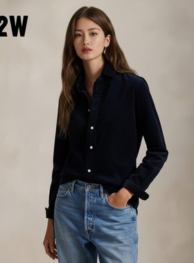 R2W美式经典复古墨绿色纯棉灯芯绒衬衫宽松外套藏蓝色休闲衬衣RTW