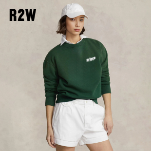RTW美式 复古绿春秋新运动休闲宽松套头卫衣慵懒松弛字母印花上衣