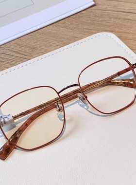超轻15克韩国眼镜49码近视复古方框百搭舒适钛架可配高度数83561