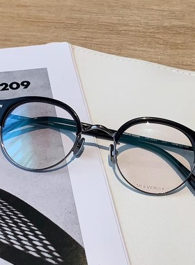 超轻仅18克韩国眼镜46码近视复古圆框小脸小框板材可配高度数8264