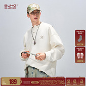 潮牌打底衫 BJHG不计后果老钱风长袖 冬季 男款 设计感宽松卫衣 polo衫