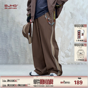 夏季 BJHG不計(jì)后果機(jī)能風(fēng)工裝 子男款 輕薄反光條設(shè)計(jì)感沖鋒長褲 褲 女
