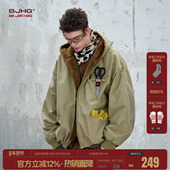 冬美式 BJHG不计后果巴恩风工装 棉服外套男款 复古做旧仿貂毛棉衣女