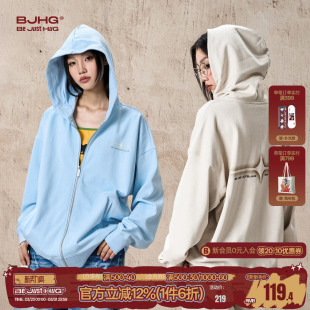 美式 春季 潮牌复古情侣外套 外套连帽卫衣男款 BJHG不计后果休闲开衫