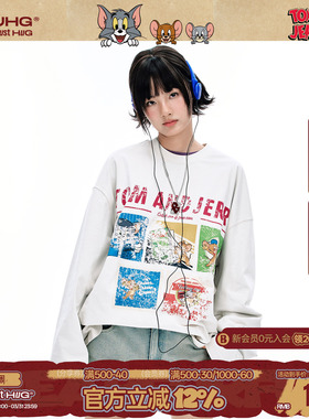 【猫和老鼠联名】 BJHG不计后果长袖t恤男款春潮牌美式白色卫衣女